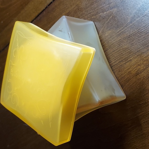 Hermés Perfume Bottle, Gold Satin Glass w/Lucite Lid, EMPTY - Picture 3 of 6